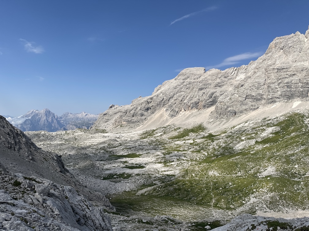 Van delle Sasse, seen from the Forcella delle Sasse. This is certainly one of the most remote and inaccessible places I have reached in my mountaineering experience.